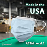 ECOGUARD ASTM Level 3 Surgical Face Mask, Made in USA, Blue (50 Packs)