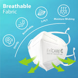 FriCARE KN95 Disposable Face Mask 5-Layers with Headband, 36 Pcs